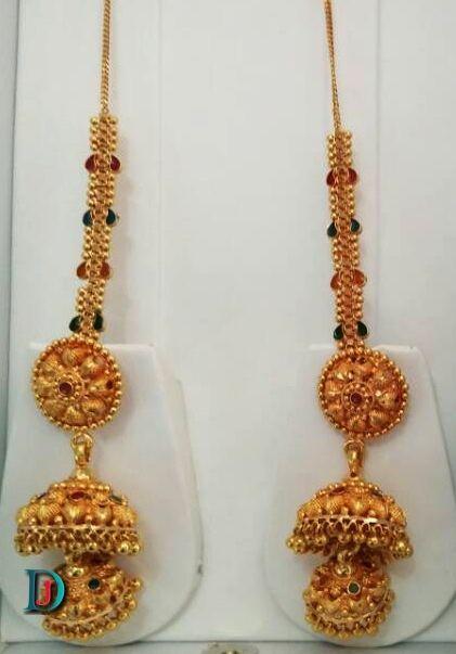 New and Latest Design of Rajasthani fancy gold kaan-jhoomariya 