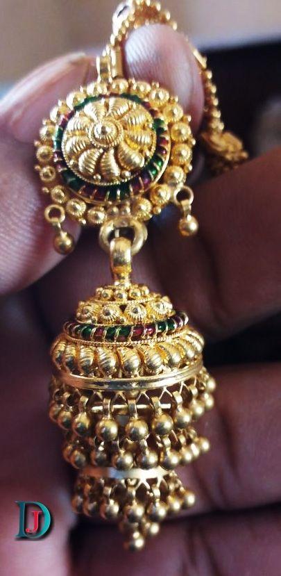 New and Latest Design of Rajasthani fancy gold kaan-jhoomariya 