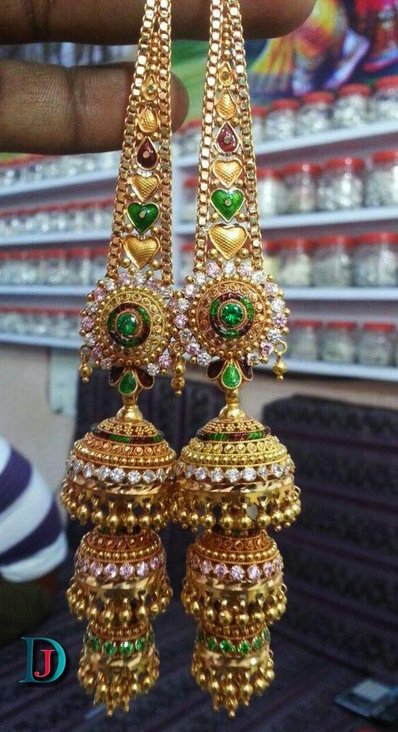 New and Latest Design of Rajasthani fancy gold kaan-jhoomariya 