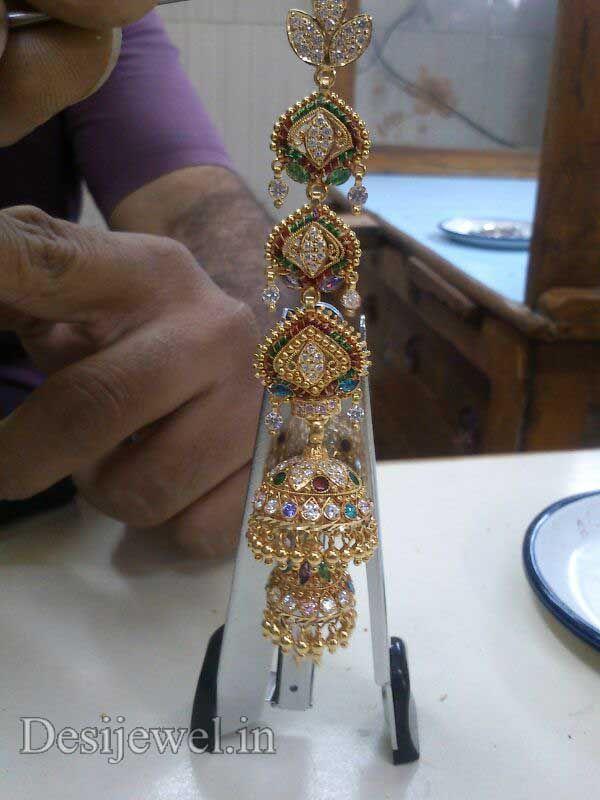 New and Latest Design of Rajasthani fancy gold kaan-jhoomariya 