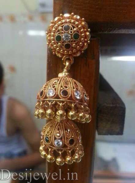New and Latest Design of Rajasthani fancy gold kaan-jhoomariya 