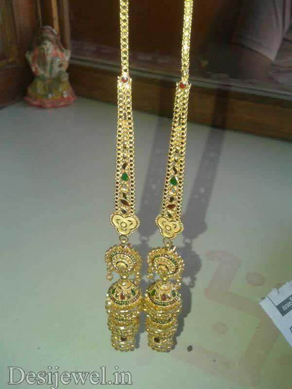 New and Latest Design of Rajasthani fancy gold kaan-jhoomariya 