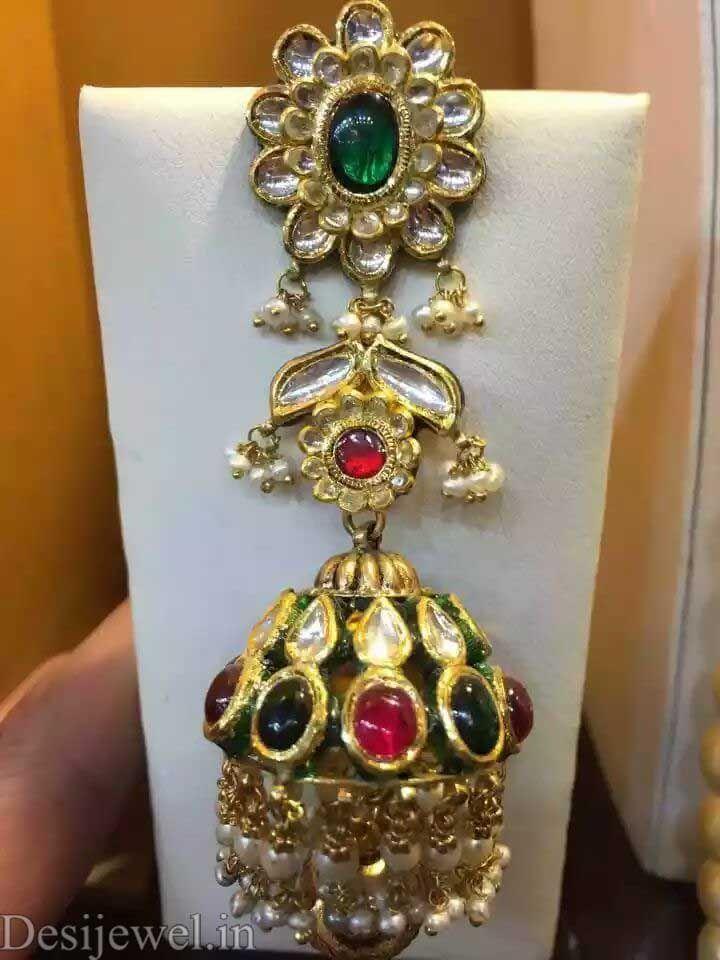 New and Latest Design of Rajasthani fancy gold kaan-jhoomariya 