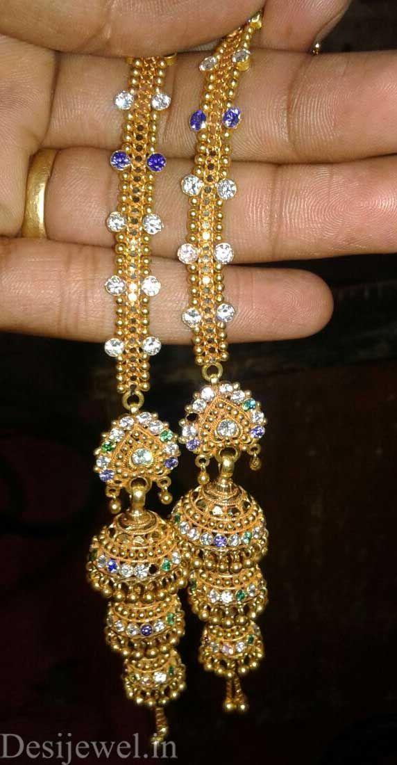 New and Latest Design of Rajasthani fancy gold kaan-jhoomariya 