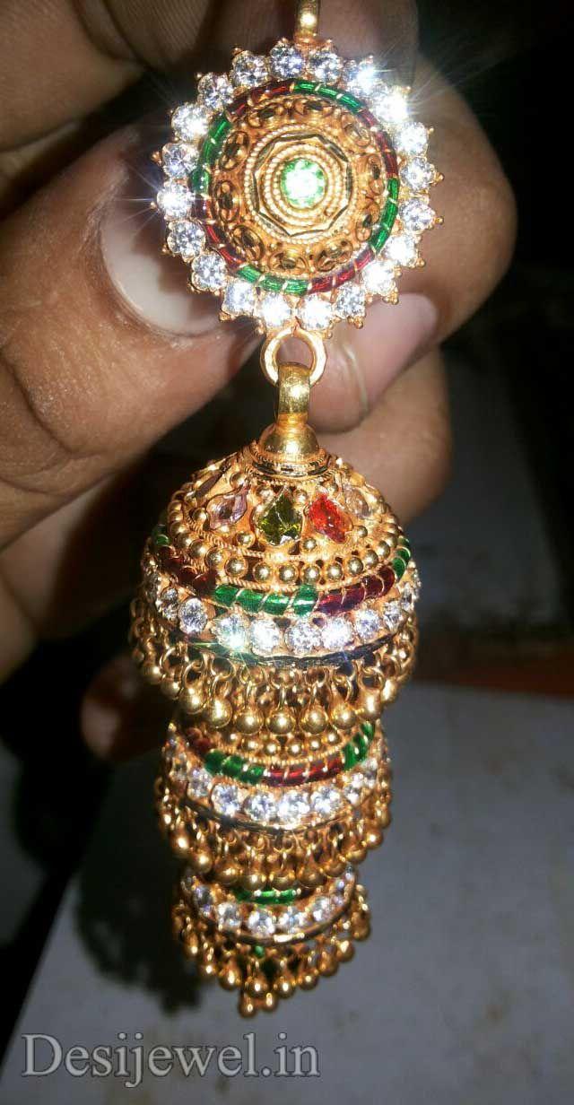 New and Latest Design of Rajasthani fancy gold kaan-jhoomariya 