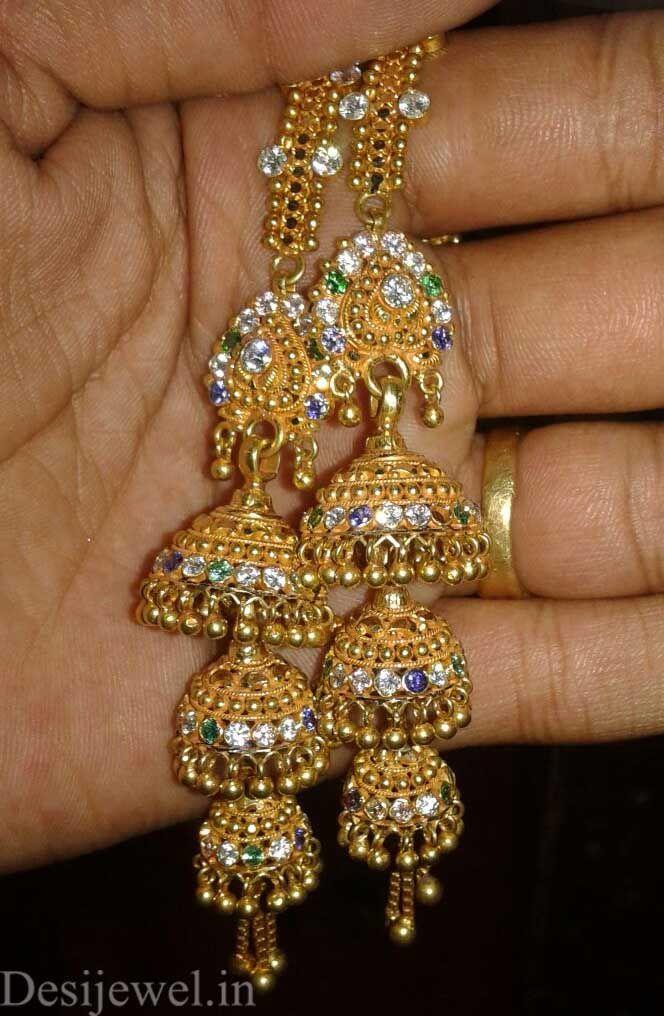 New and Latest Design of Rajasthani fancy gold kaan-jhoomariya 