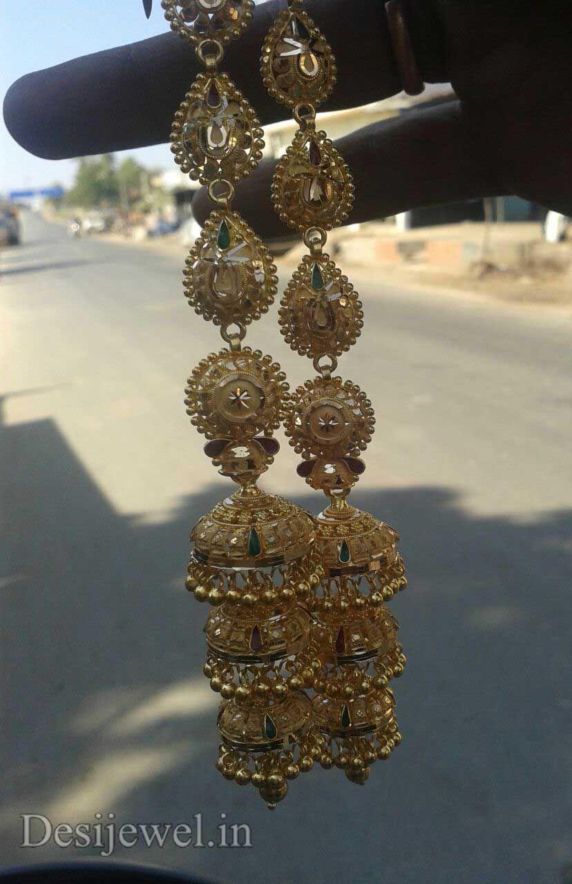 New and Latest Design of Rajasthani fancy gold kaan-jhoomariya 