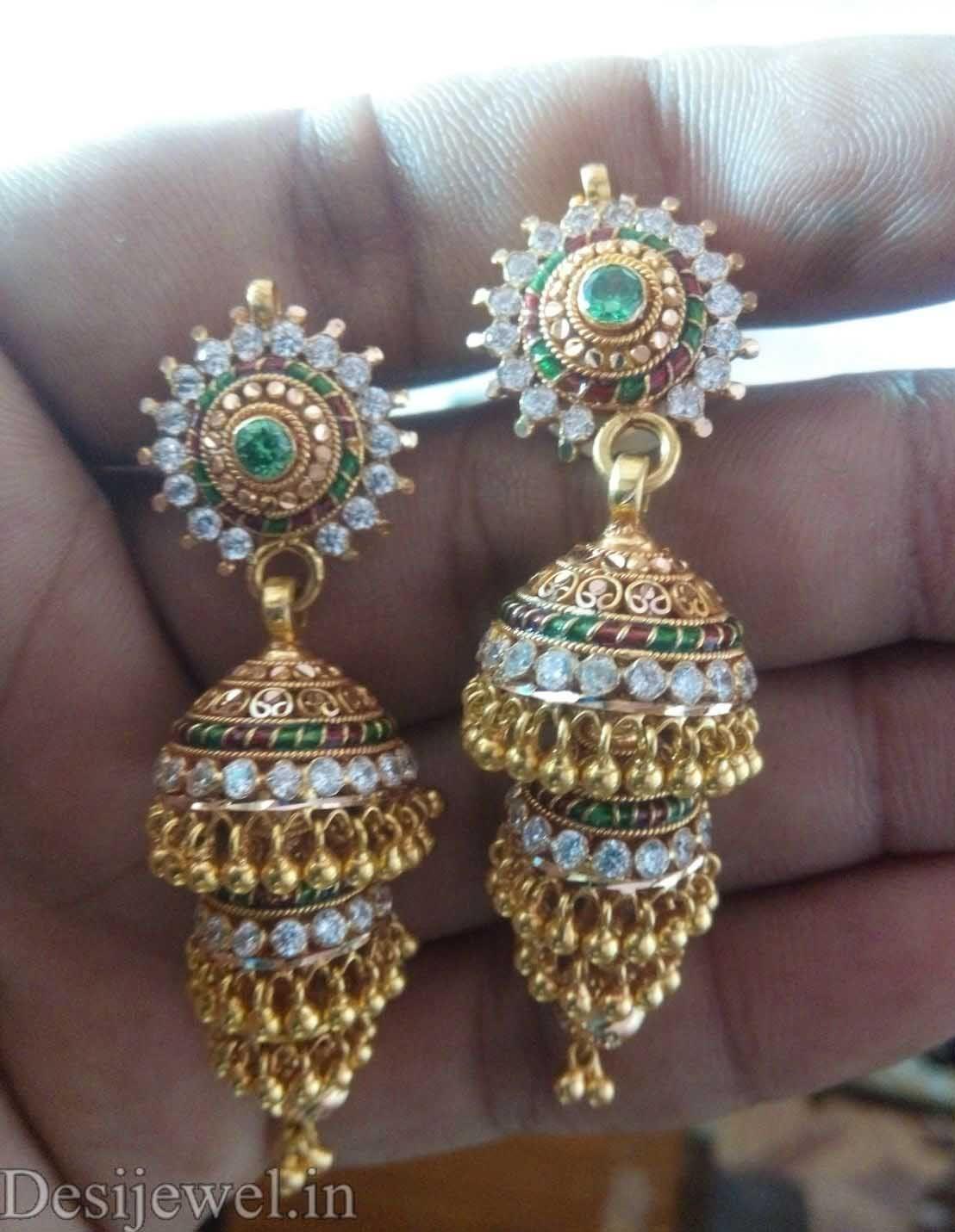 New and Latest Design of Rajasthani fancy gold kaan-jhoomariya 