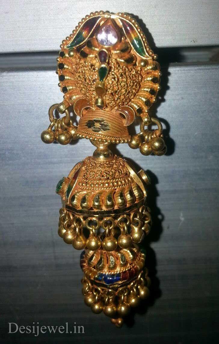 New and Latest Design of Rajasthani fancy gold kaan-jhoomariya 