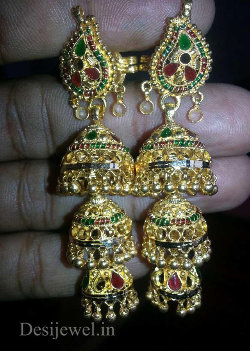 New and Latest Design of Rajasthani fancy gold kaan-jhoomariya 