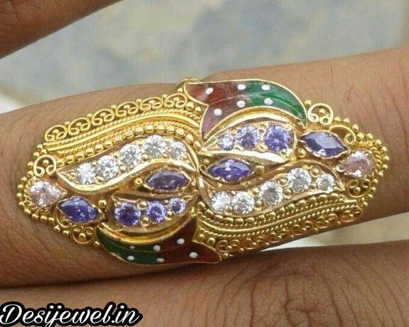 New and Latest Design of Rajasthani fancy gold Ladies-Ring 