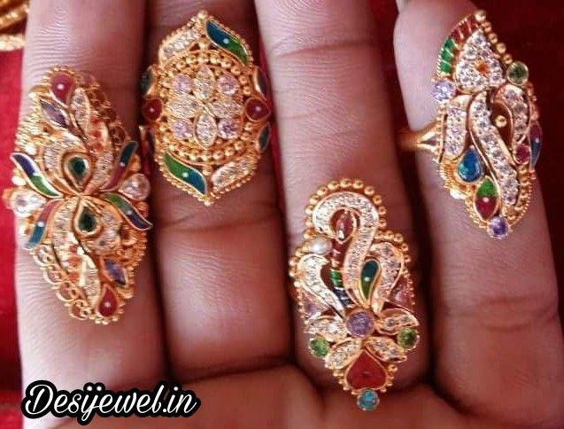 New and Latest Design of Rajasthani fancy gold Ladies-Ring 