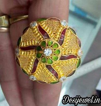 New and Latest Design of Rajasthani fancy gold Ladies-Ring 