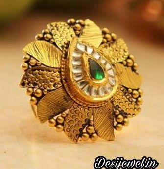 New and Latest Design of Rajasthani fancy gold Ladies-Ring 