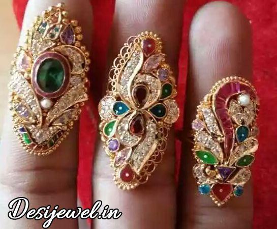 New and Latest Design of Rajasthani fancy gold Ladies-Ring 