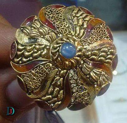 New and Latest Design of Rajasthani fancy gold Ladies-Ring 