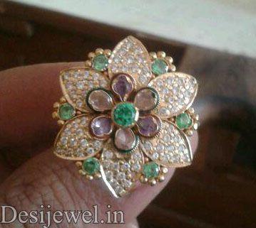 New and Latest Design of Rajasthani fancy gold Ladies-Ring  with weight 6 gm
