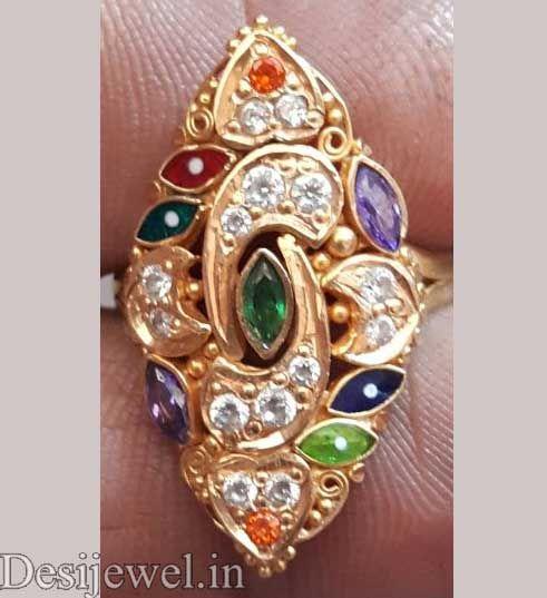 New and Latest Design of Rajasthani fancy gold Ladies-Ring  with weight 4 gm