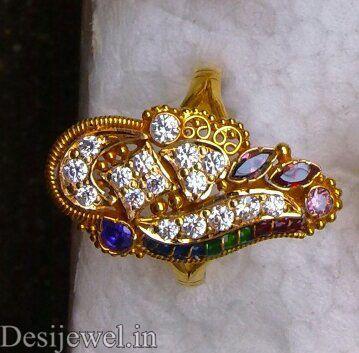 New and Latest Design of Rajasthani fancy gold Ladies-Ring  with weight 3 gm
