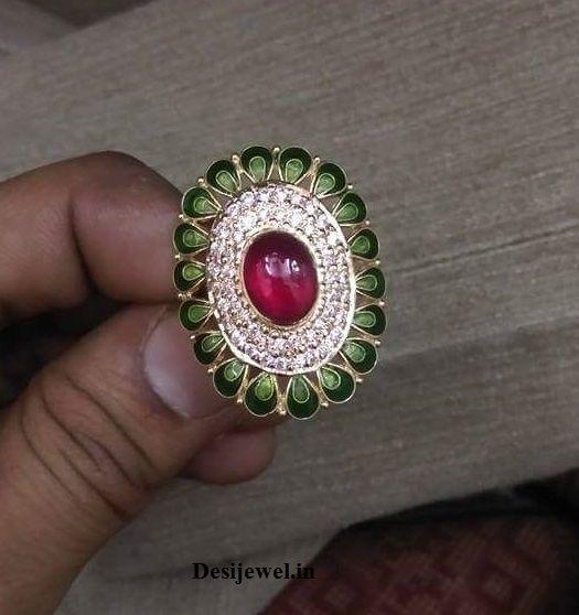 New and Latest Design of Rajasthani fancy gold Ladies-Ring  with weight 7 gm