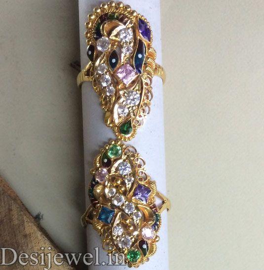 New and Latest Design of Rajasthani fancy gold Ladies-Ring  with weight 4 gm