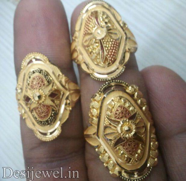 New and Latest Design of Rajasthani fancy gold Ladies-Ring  with weight 3 gm
