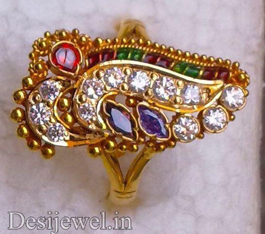 New and Latest Design of Rajasthani fancy gold Ladies-Ring  with weight 4 gm