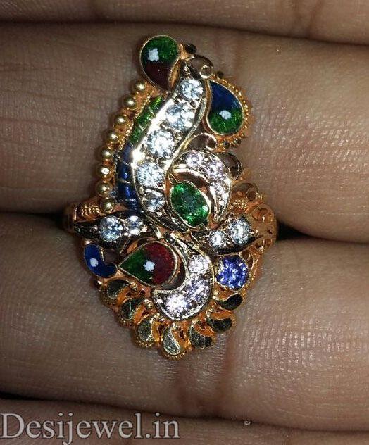 New and Latest Design of Rajasthani fancy gold Ladies-Ring  with weight 4 gm