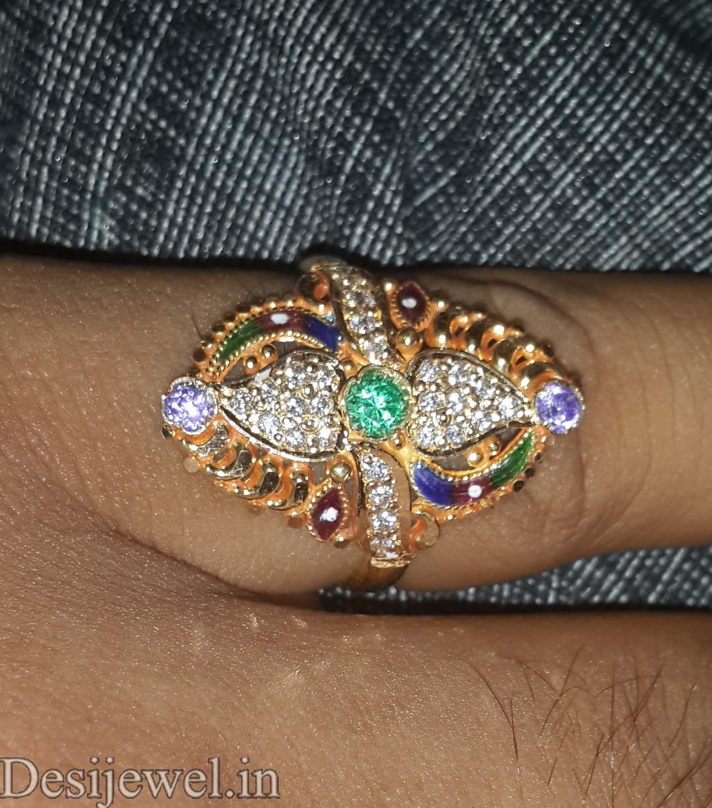 New and Latest Design of Rajasthani fancy gold Ladies-Ring  with weight 4 gm