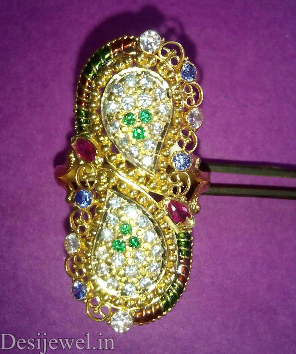 New and Latest Design of Rajasthani fancy gold Ladies-Ring  with weight 5 gm