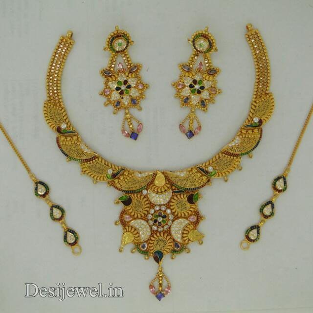 New and Latest Design of Rajasthani fancy gold Necklace 