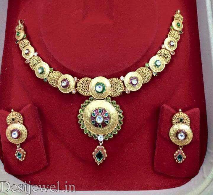 New and Latest Design of Rajasthani fancy gold Necklace 