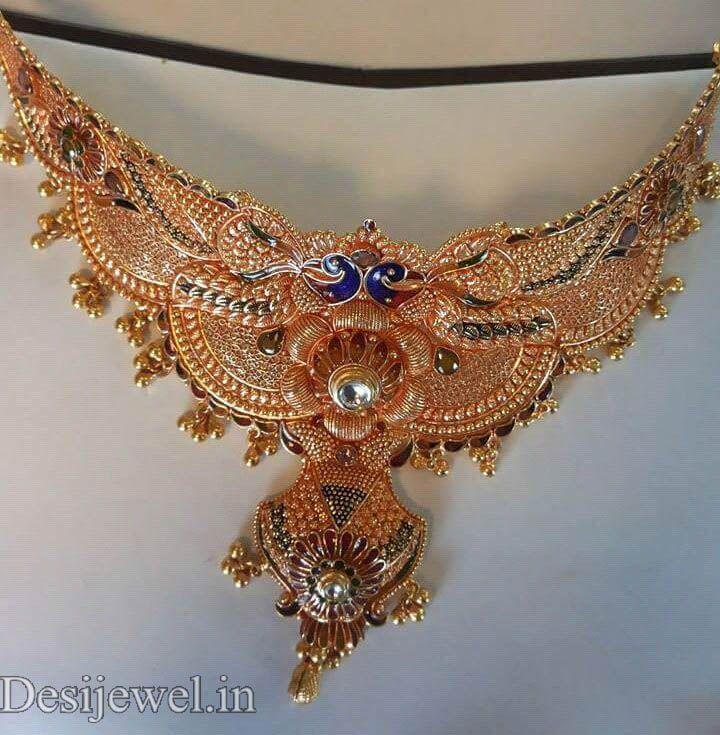 New and Latest Design of Rajasthani fancy gold Necklace 