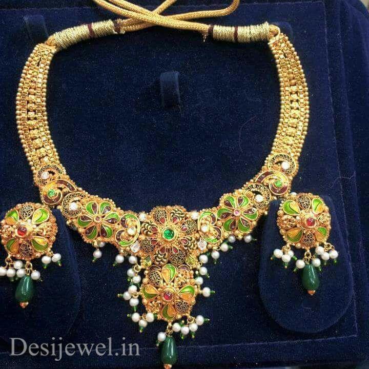 New and Latest Design of Rajasthani fancy gold Necklace 