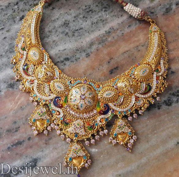 New and Latest Design of Rajasthani fancy gold Necklace 