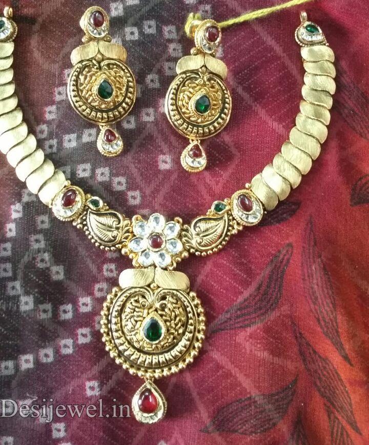 न्यू एंड लेटेस्ट डिजाईन राजस्थानी फैंसी गोल्ड नेकलेस 