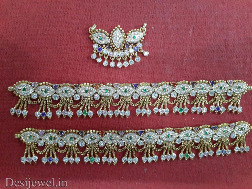 न्यू एंड लेटेस्ट डिजाईन राजस्थानी फैंसी गोल्ड कुंदन रखडी-सेट 