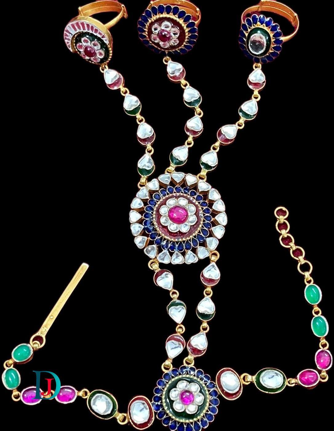 New and Latest Design of Desi Indian Rajasthani Gold Hathphool 