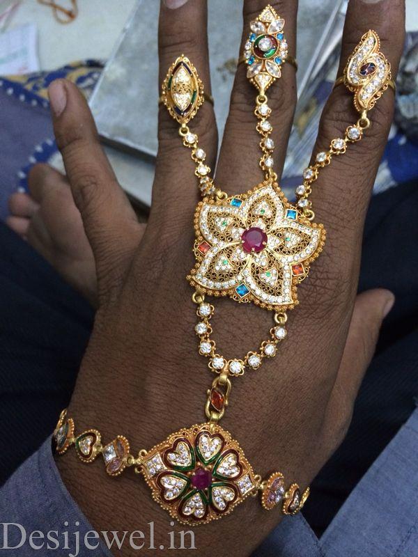 New and Latest Design of Rajasthani Desi gold hathphol 