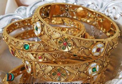 New and Latest Design of Rajasthani Desi gold kundan Bangles 