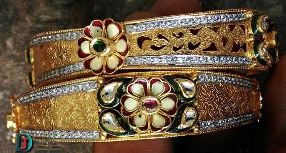 New and Latest Design of Rajasthani Desi gold kundan Bangles 