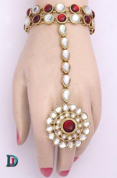 New and Latest Design of Rajasthani Desi gold kundan hathphol 