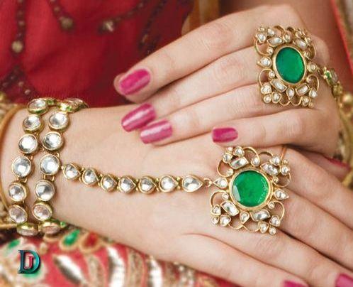 New and Latest Design of Rajasthani Desi gold kundan hathphol 