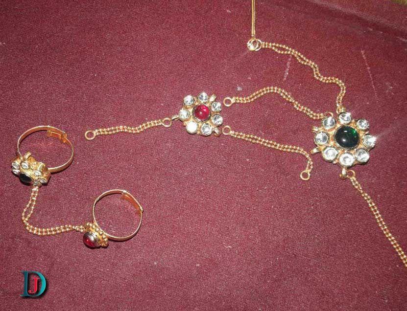 New and Latest Design of Rajasthani Desi gold kundan hathphol 