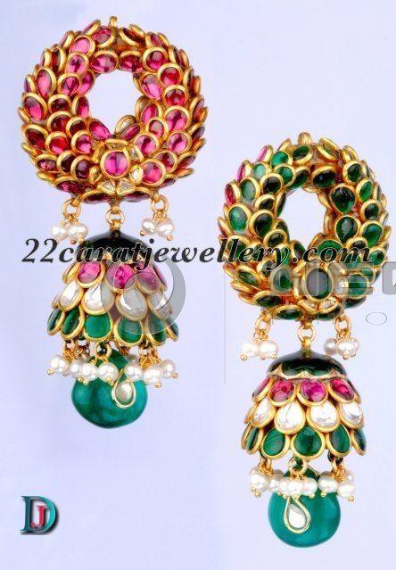 New and Latest Design of Rajasthani Desi gold kundan kaan-jhoomariya 