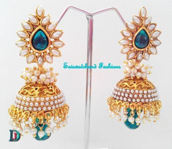 New and Latest Design of Rajasthani Desi gold kundan kaan-jhoomariya 