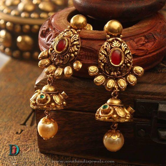 New and Latest Design of Rajasthani Desi gold kundan kaan-jhoomariya 