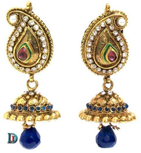 New and Latest Design of Rajasthani Desi gold kundan kaan-jhoomariya 