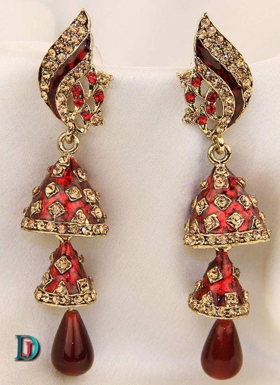 New and Latest Design of Rajasthani Desi gold kundan kaan-jhoomariya 