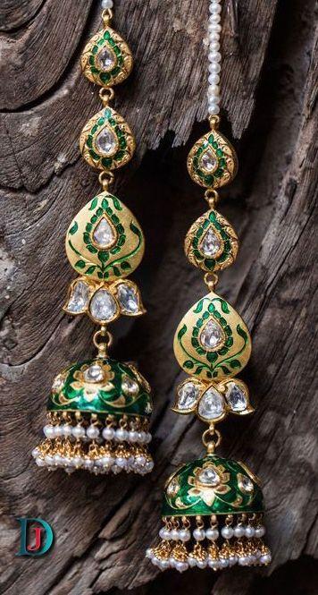 New and Latest Design of Rajasthani Desi gold kundan kaan-jhoomariya 